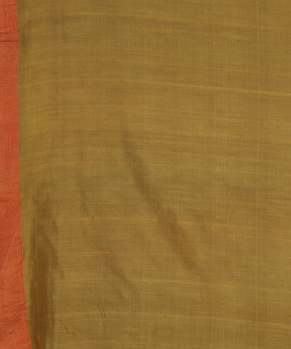 Lemon yellow handwoven tussar silk saree