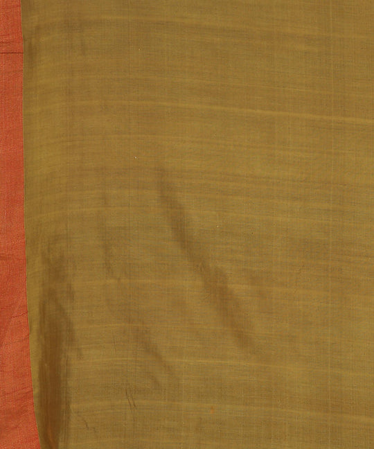 Lemon yellow handwoven tussar silk saree
