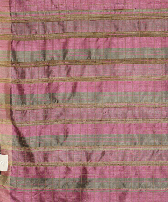 Rose pink handwoven tussar silk saree