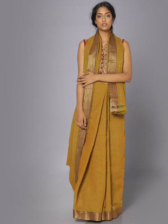 Brown mangalgiri cotton saree