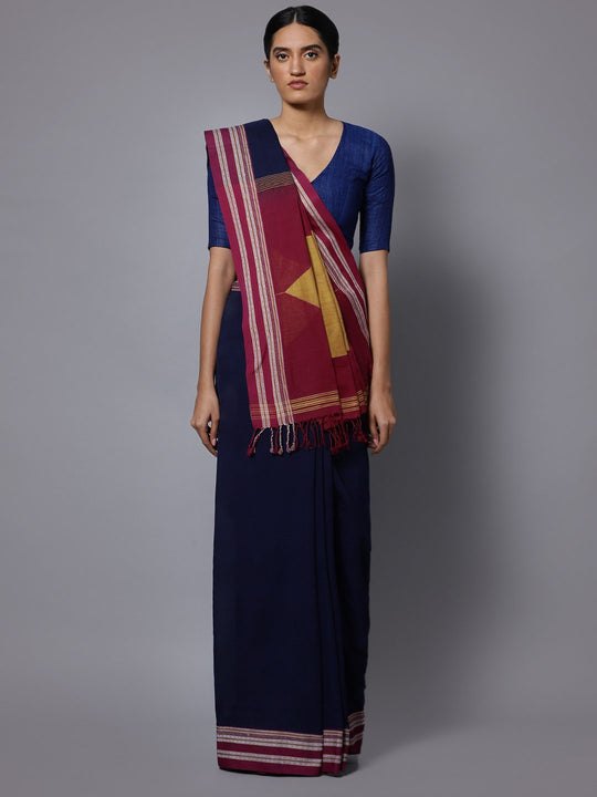 Navy ilkal handloom cotton saree
