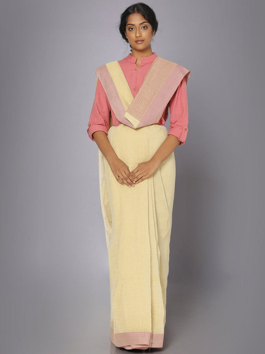 Earthy pink soft cotton saree
