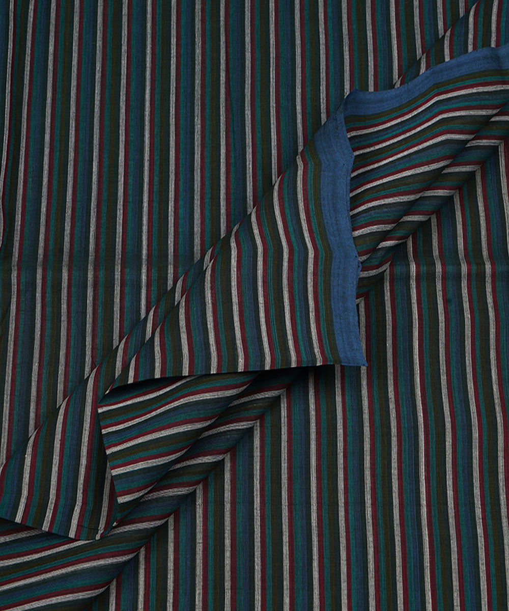 2.5m Multicolour handwoven stripe cotton mangalagiri kurta material
