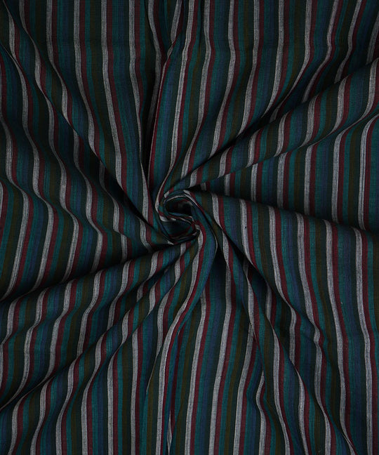 2.5m Multicolour handwoven stripe cotton mangalagiri kurta material