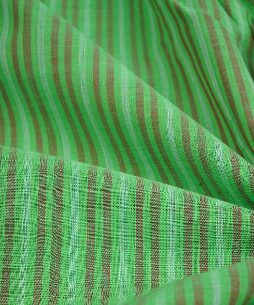 2.5m Green handwoven stripe cotton mangalagiri kurta material