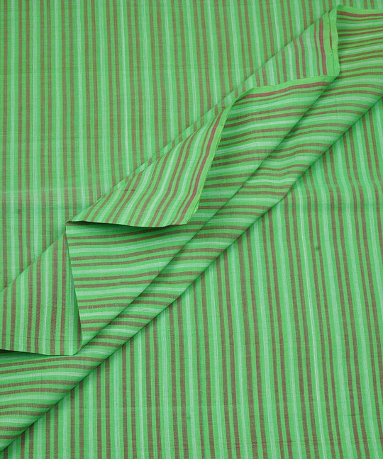2.5m Green handwoven stripe cotton mangalagiri kurta material