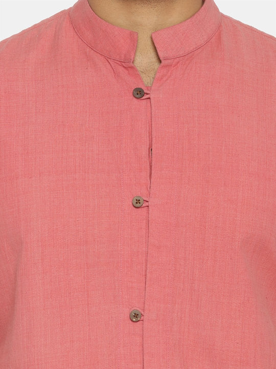 Flamingo pink mandarin collar shirt