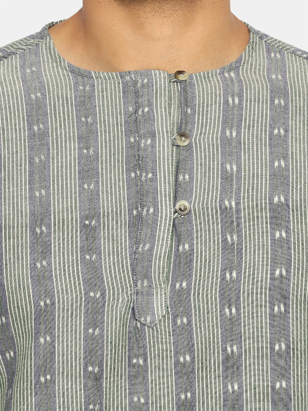 Seaweed green ikat kurta