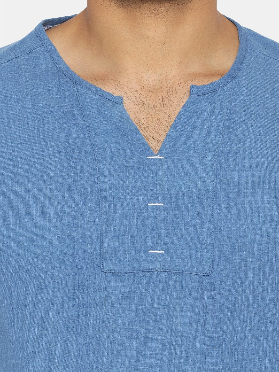 Cobalt blue round collar shirt
