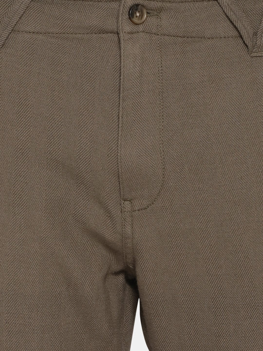 Khaki herringbone pant