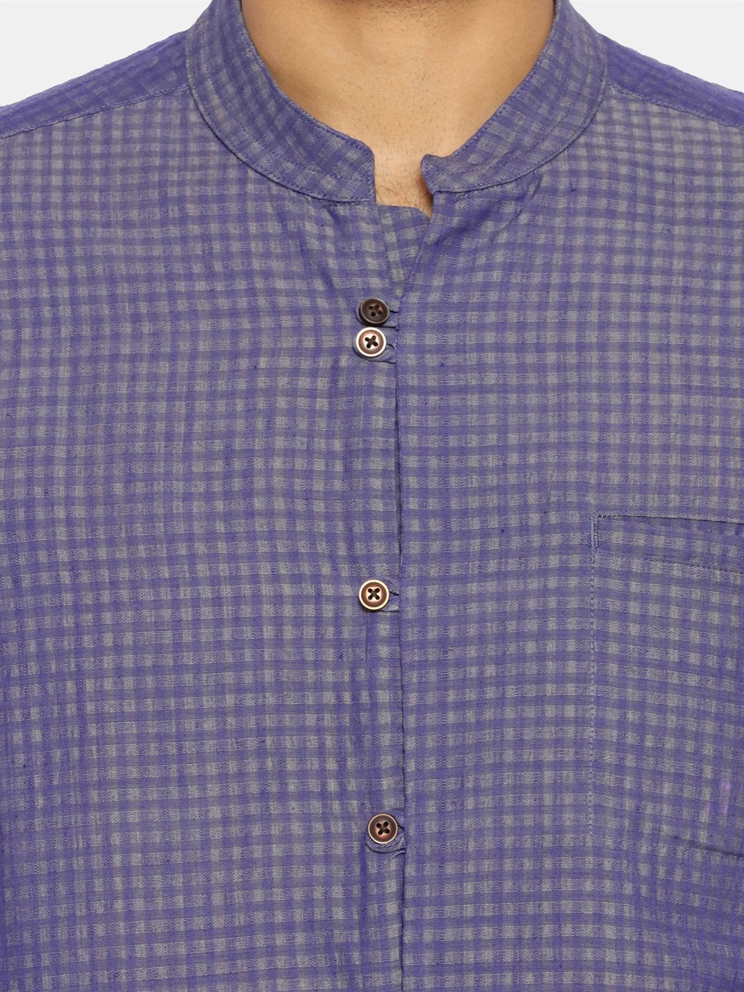 Lavender blue mandarin collar shirt
