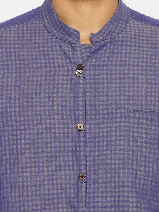 Lavender blue mandarin collar shirt