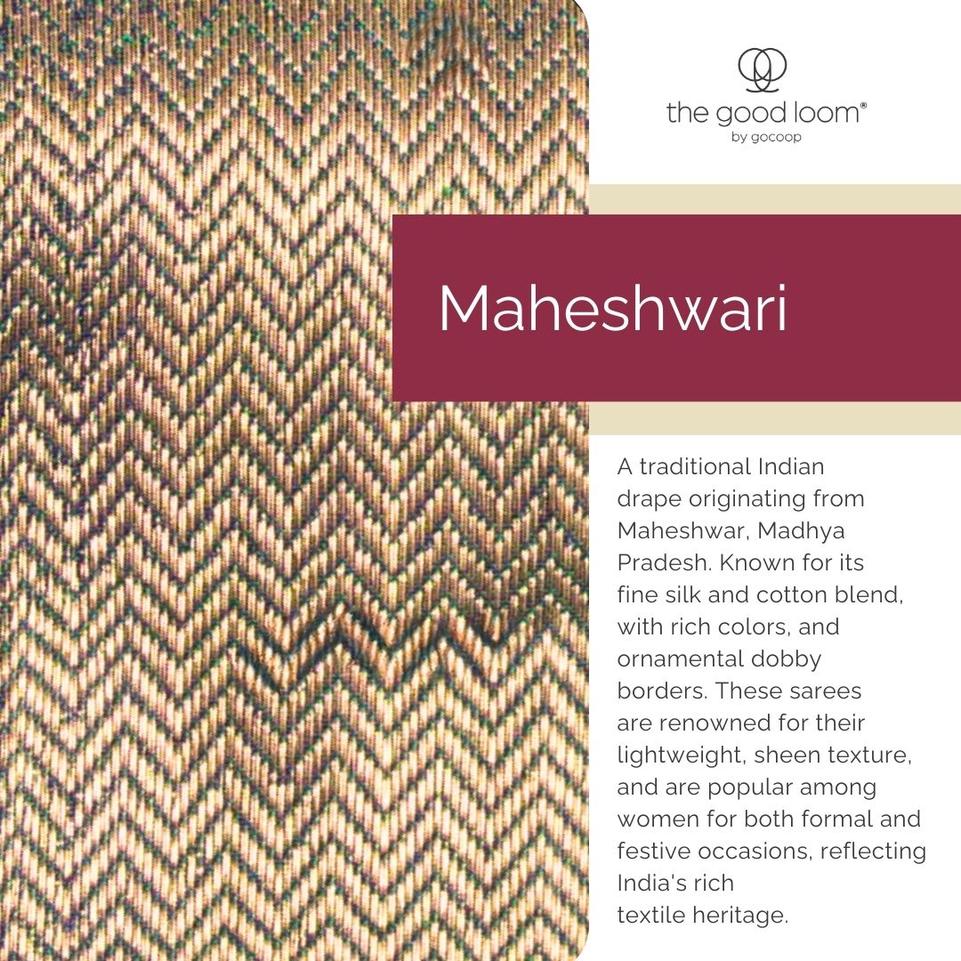 Yellow aqua handwoven maheshwari cotton silk saree