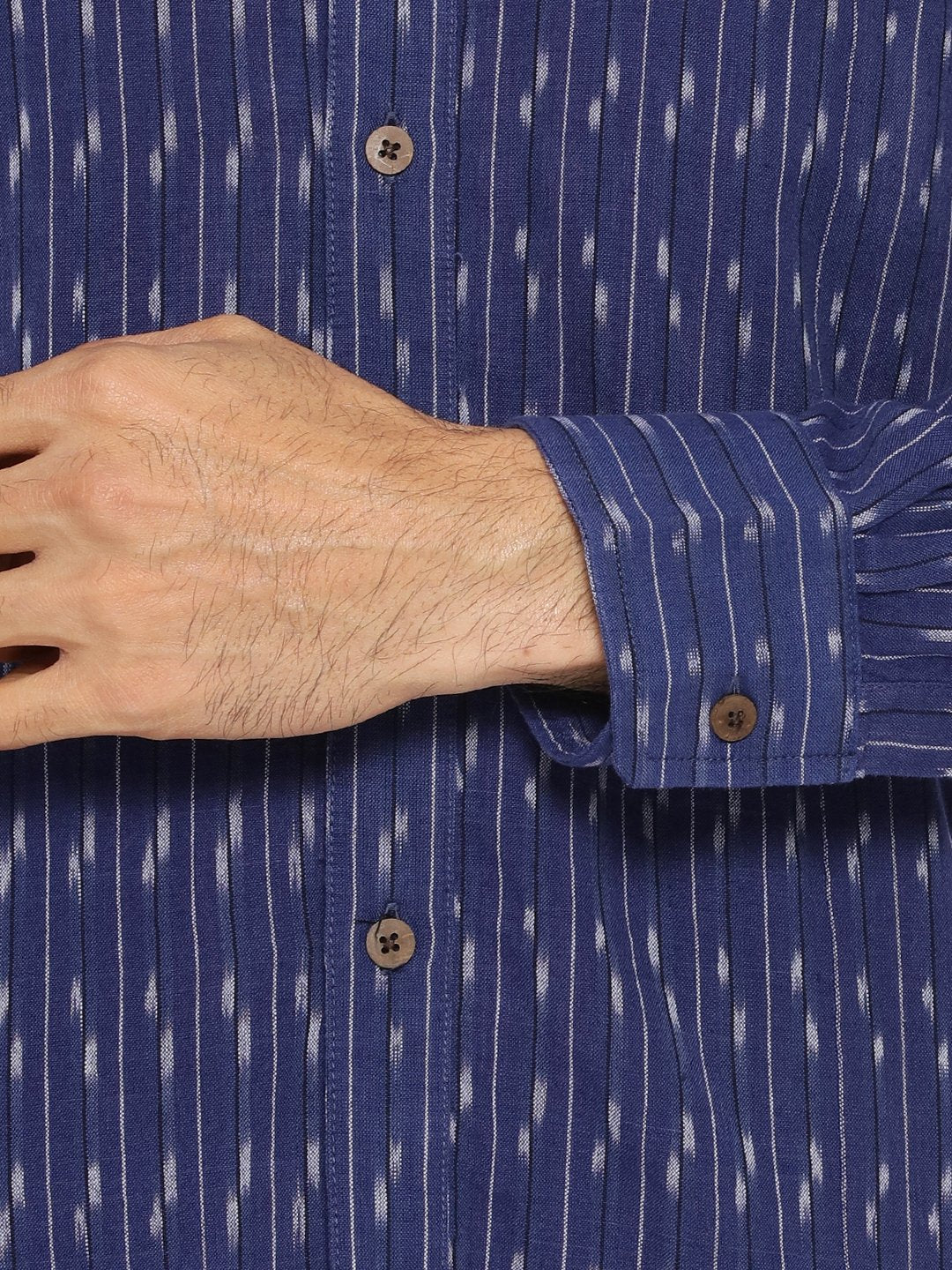 Navy blue extended collared shirt