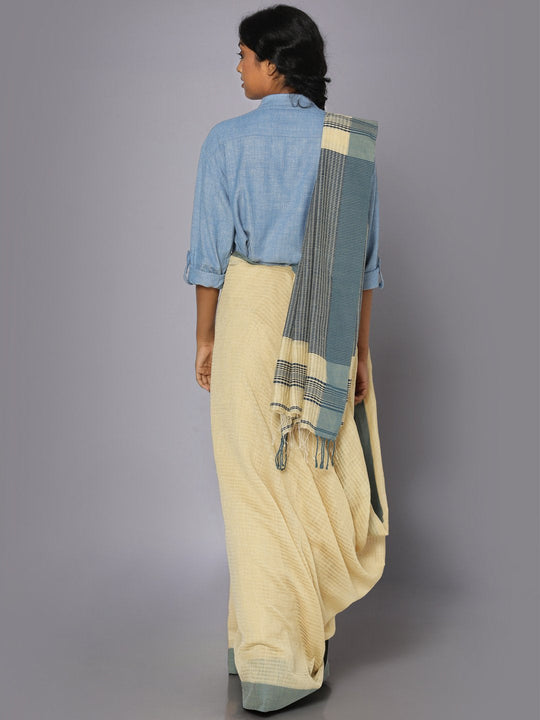 Earthy indigo soft cotton saree
