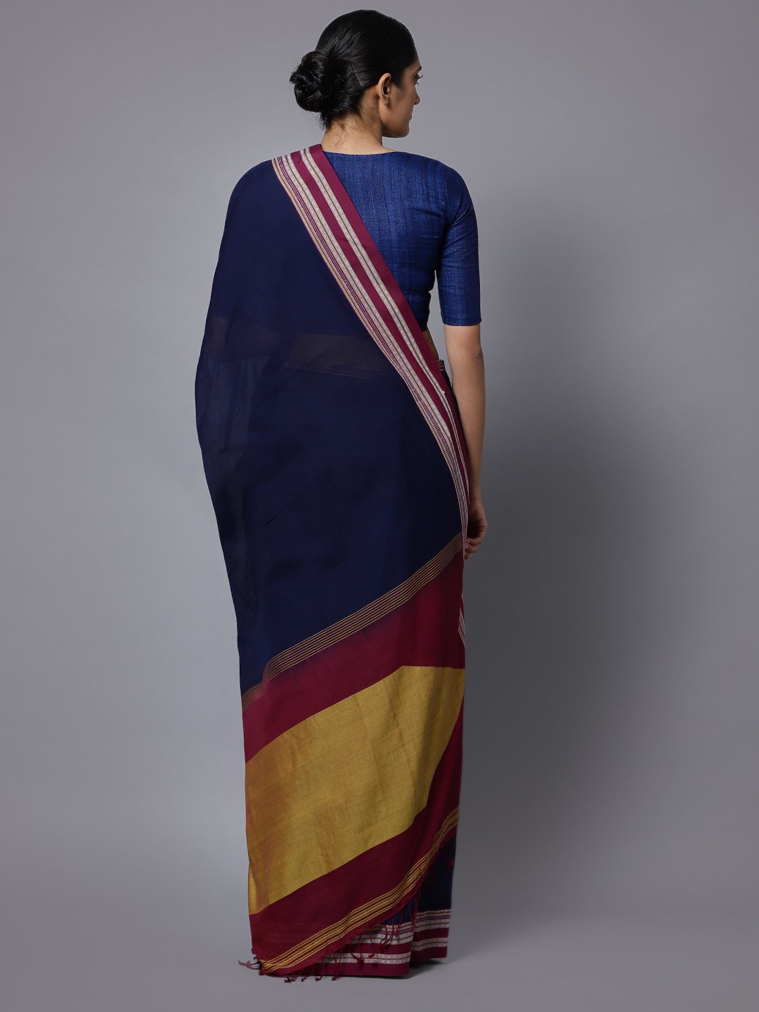 Navy ilkal handloom cotton saree