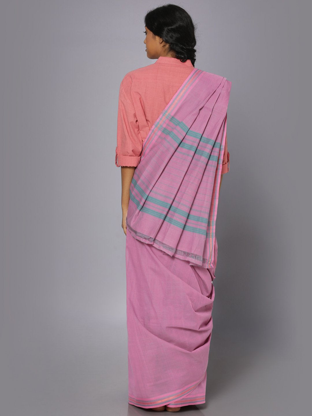 Taffy pink mangalgiri cotton saree