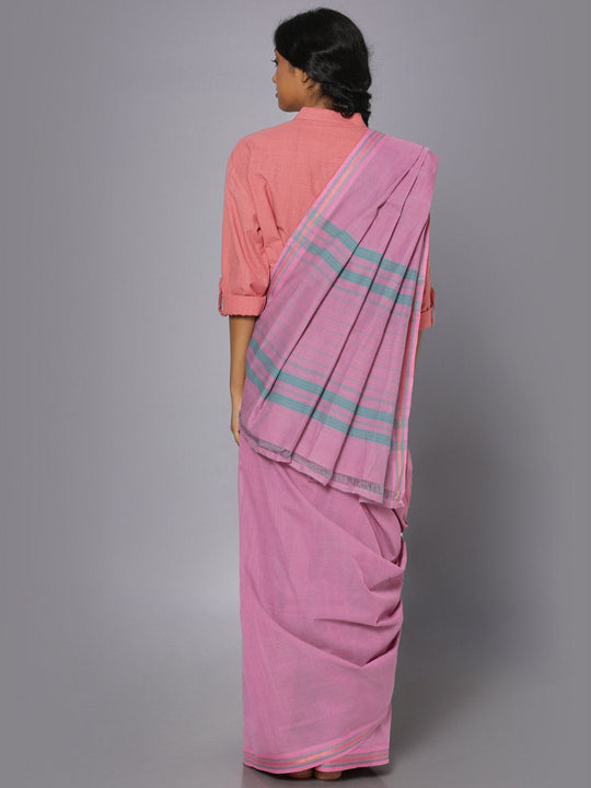 Taffy pink mangalgiri cotton saree
