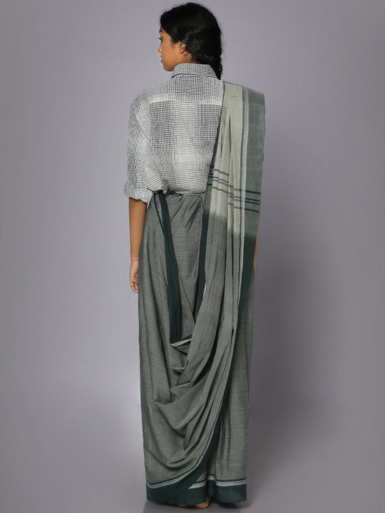 Grey mangalgiri cotton saree
