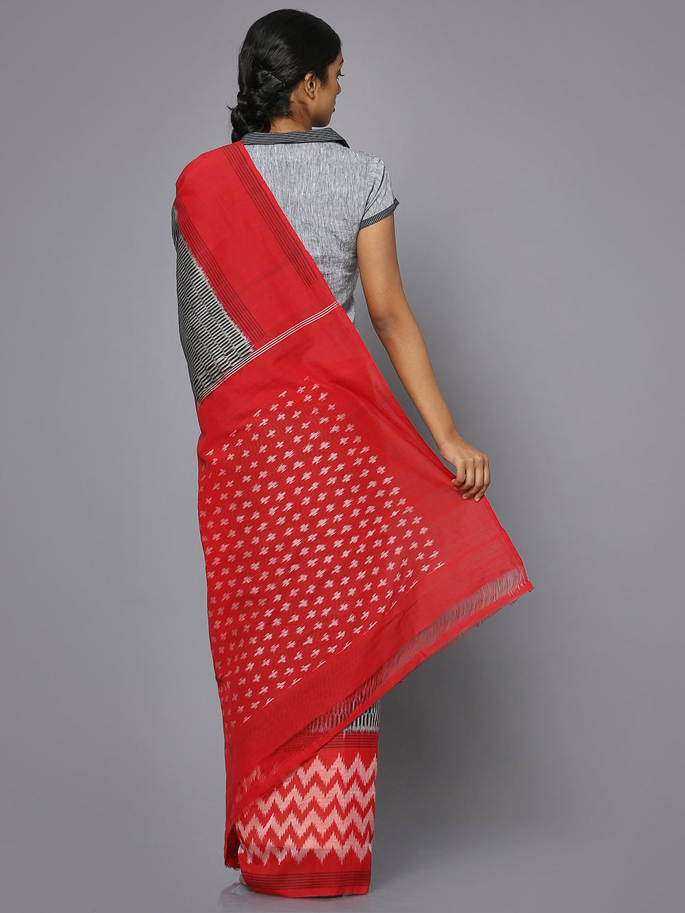 Multi motif ikat cotton saree