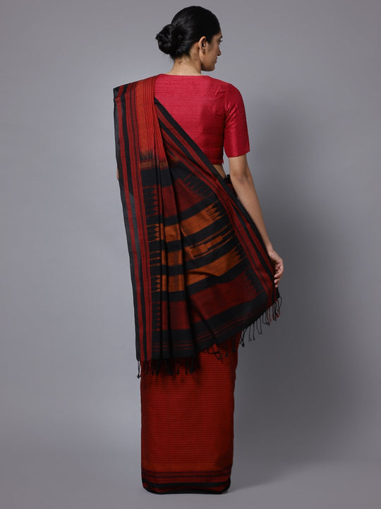 Maroon ilkal handloom cotton saree
