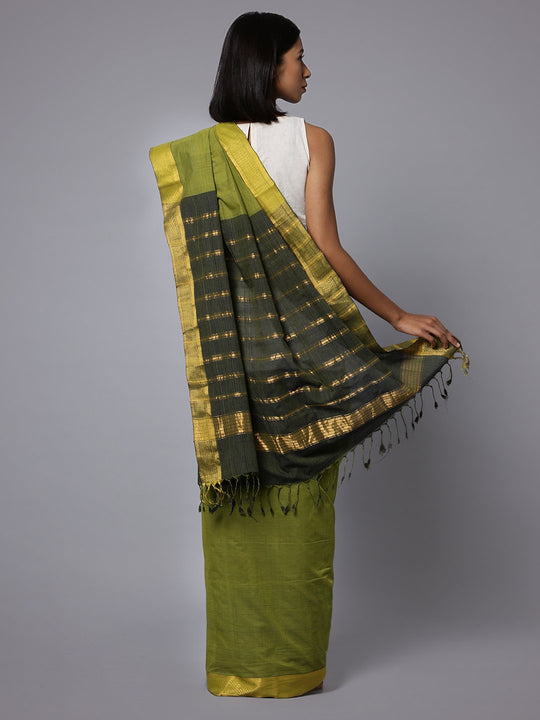 Green mangalagiri handloom cotton saree