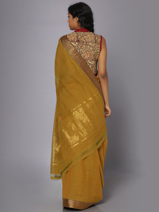 Brown mangalgiri cotton saree