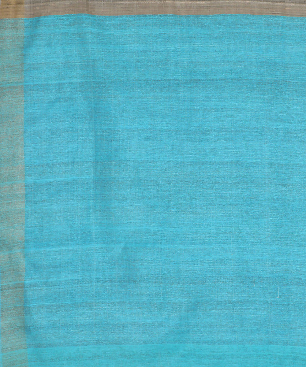 Beige brown handwoven tussar silk saree