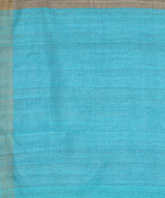 Beige brown handwoven tussar silk saree