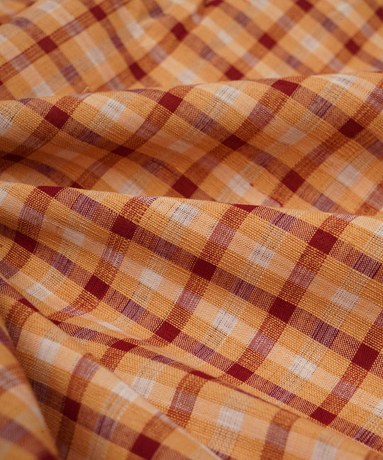 2.5m Multicolor hand woven checks cotton mangalgiri kurta material
