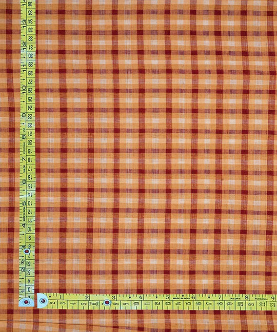 2.5m Multicolor hand woven checks cotton mangalgiri kurta material
