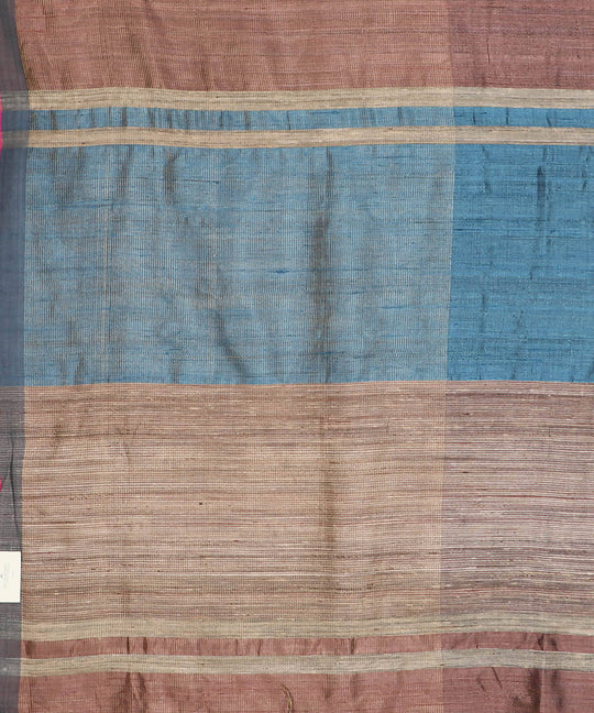 Peach mauve handwoven tussar silk saree