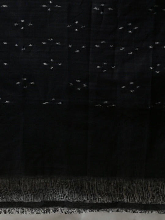 Blue black ikat handloom cotton pochampally saree