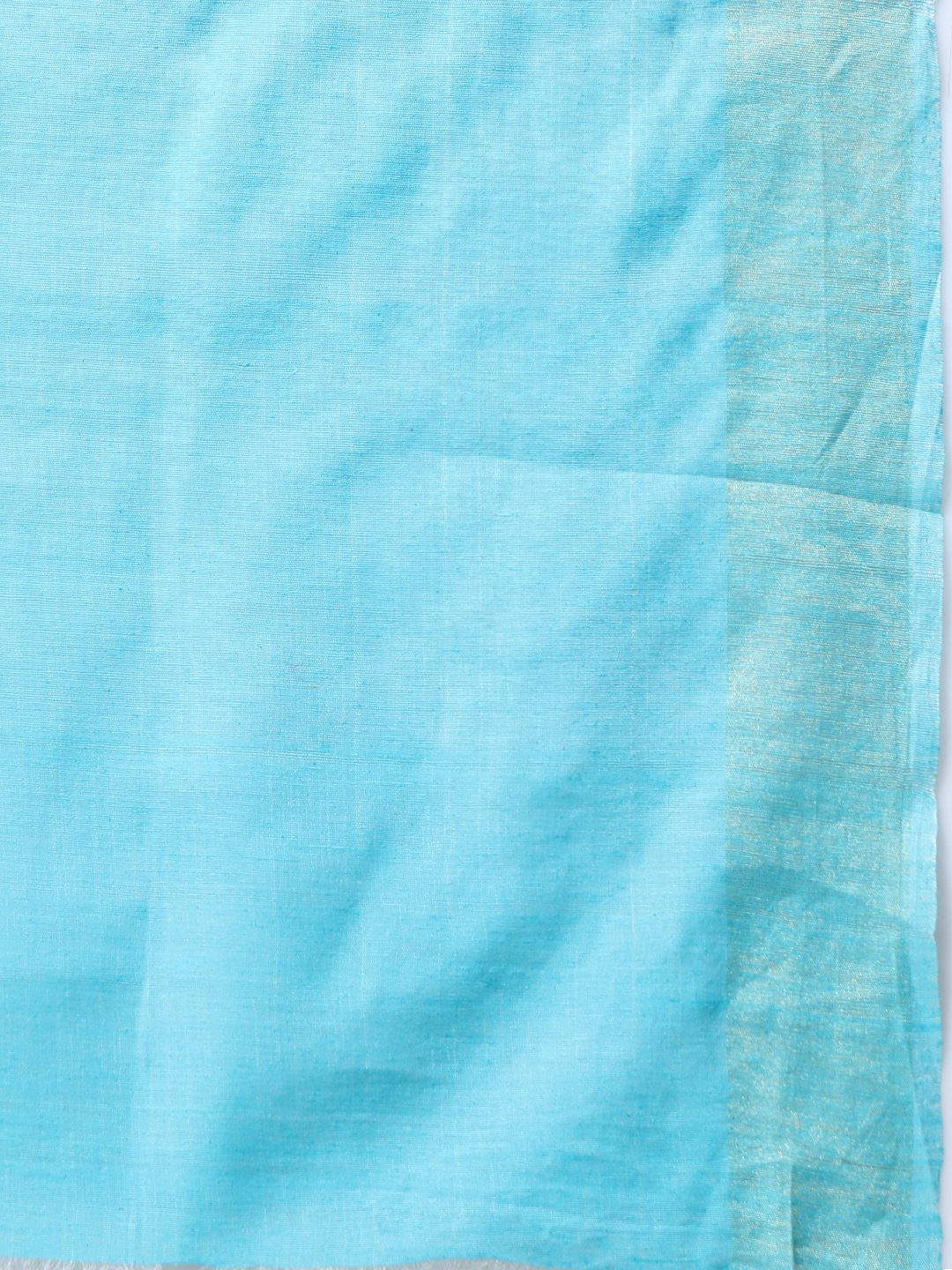 Handloom light brown tussar silk saree
