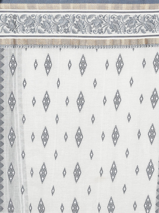 White tant cotton saree