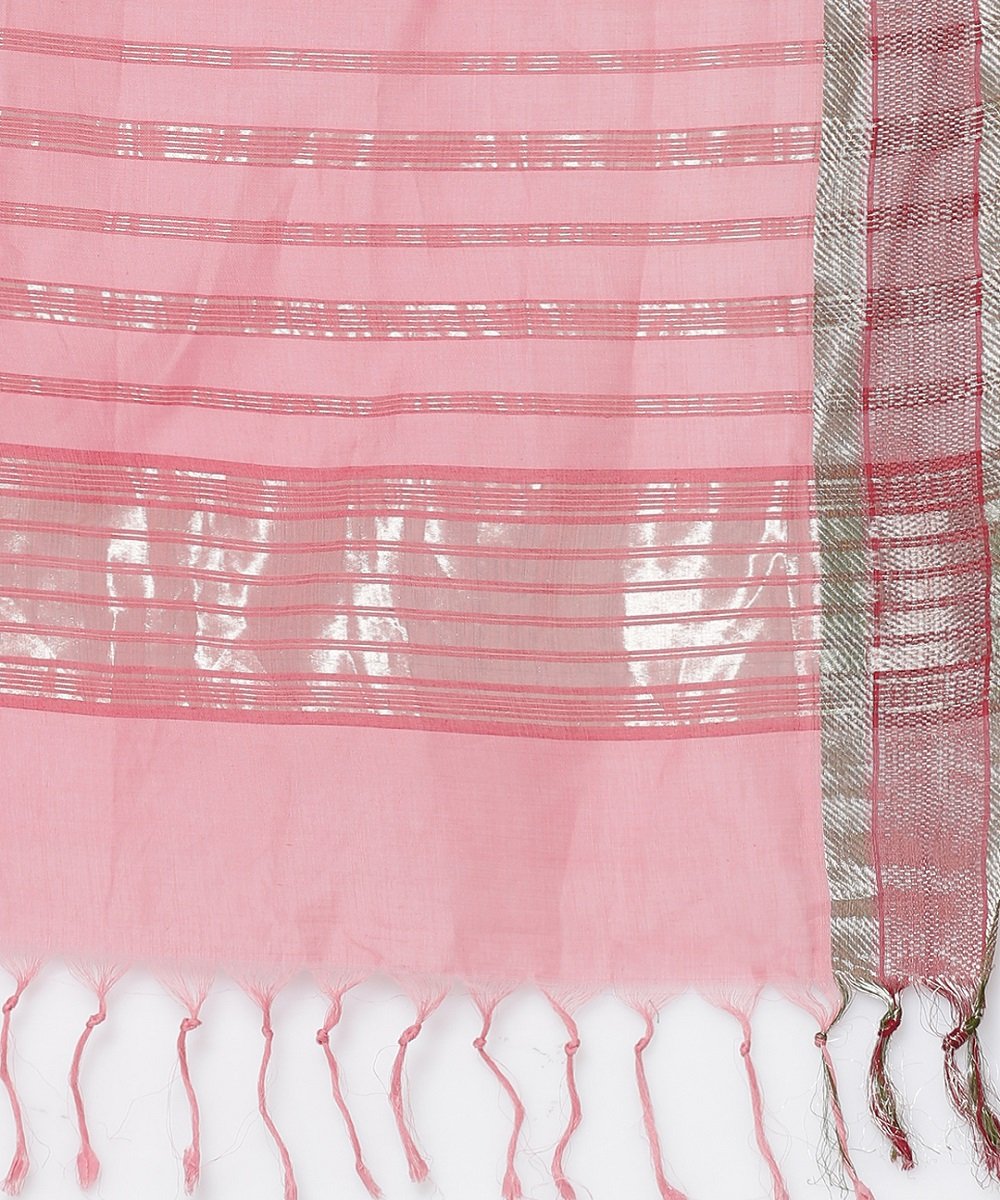 Pink mangalgiri cotton saree
