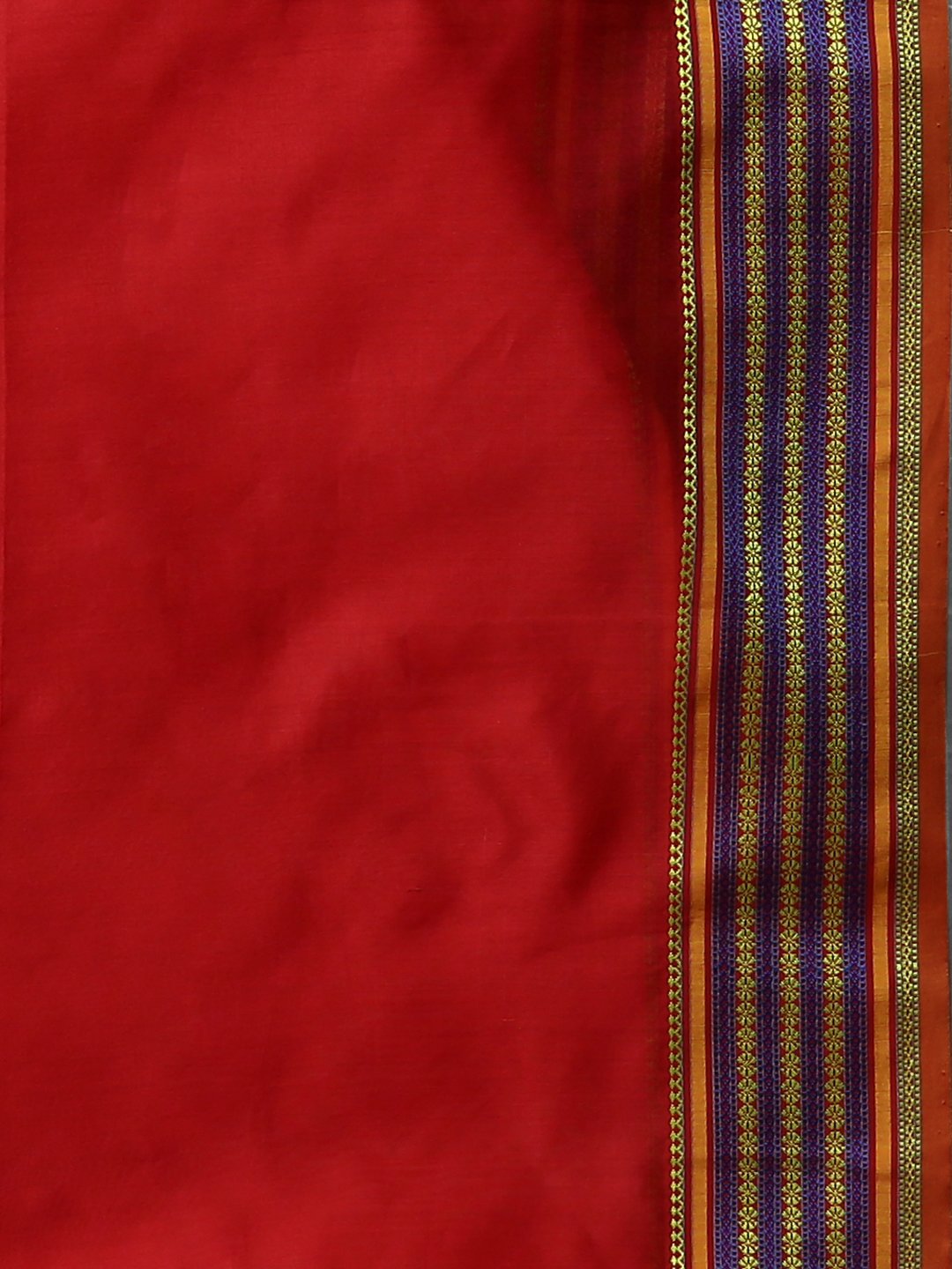 Red handloom maheshwari cotton silk saree