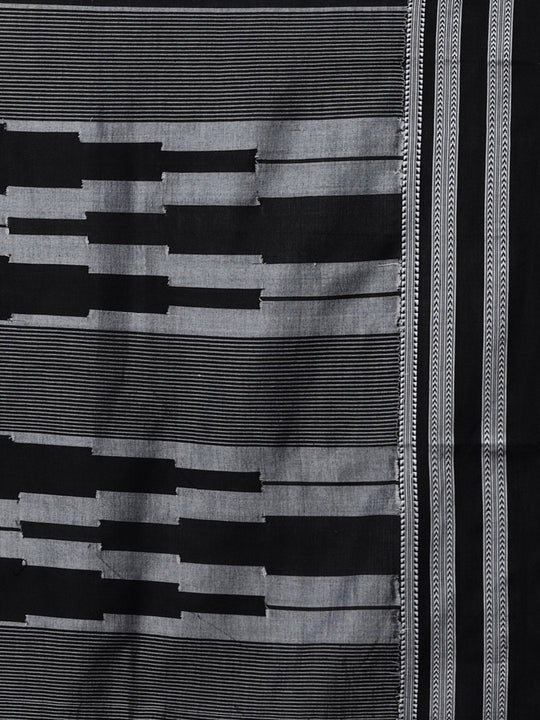 Ilkal black handloom cotton saree