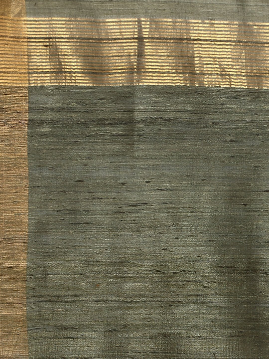 Silver tussar silk saree