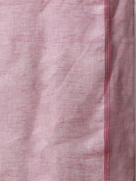 Light peach handloom linen saree