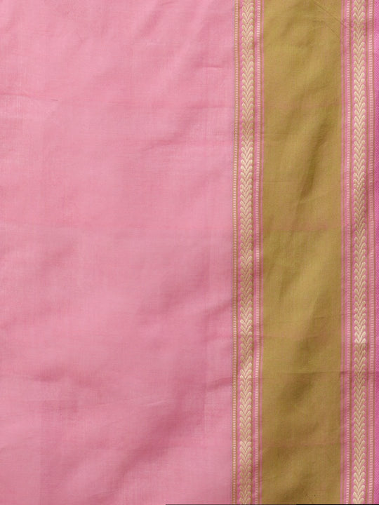 Pink bengal handloom cotton saree