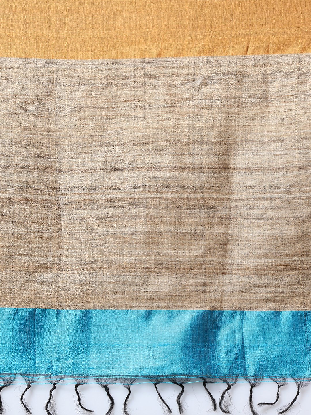Sky blue handloom tussar silk saree