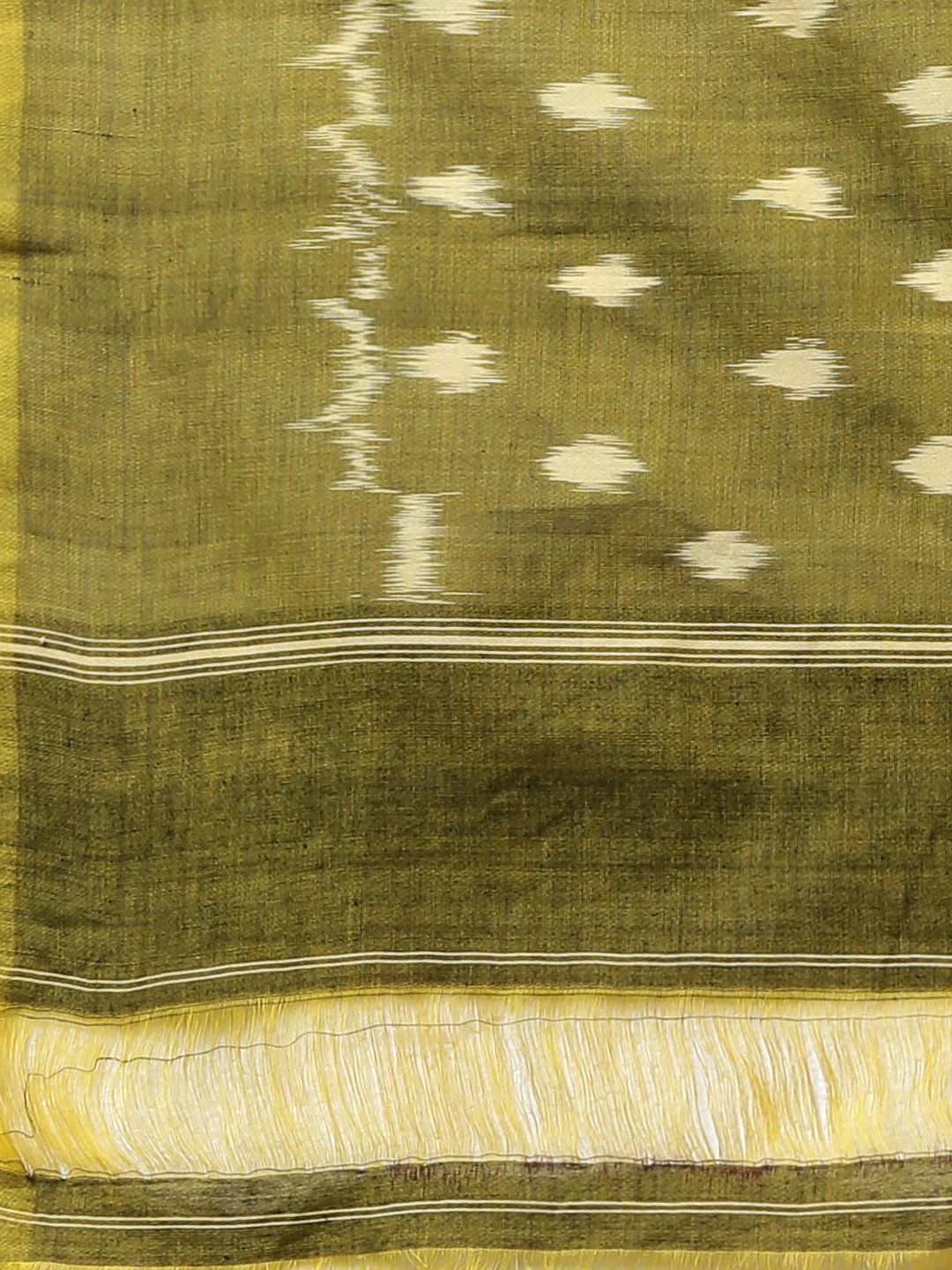 Ikat blue grey handloom cotton saree