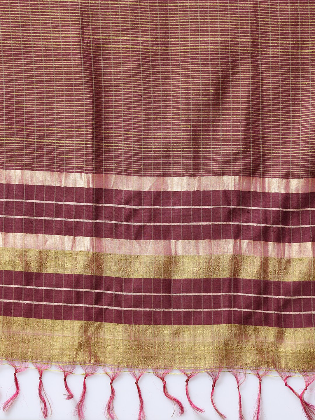 Olive green handloom tussar silk saree