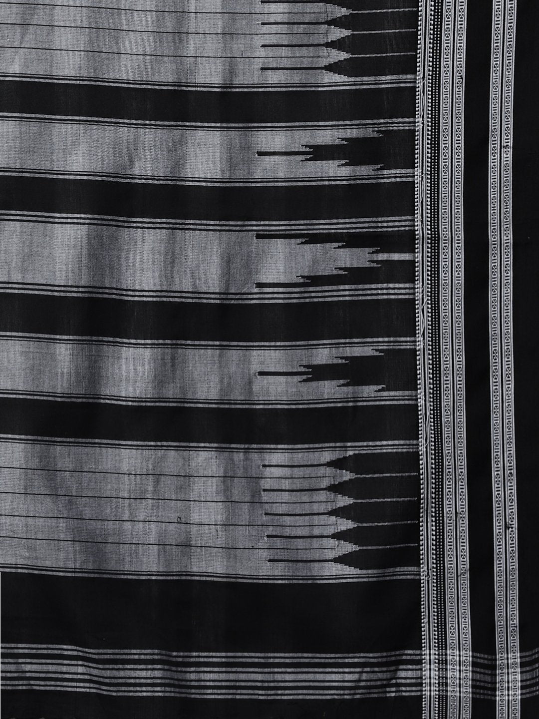 Black white checks ilkal handloom saree