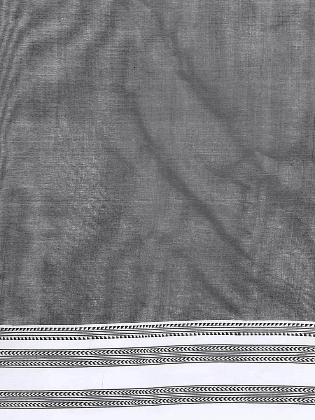 Jet black ilkal cotton saree