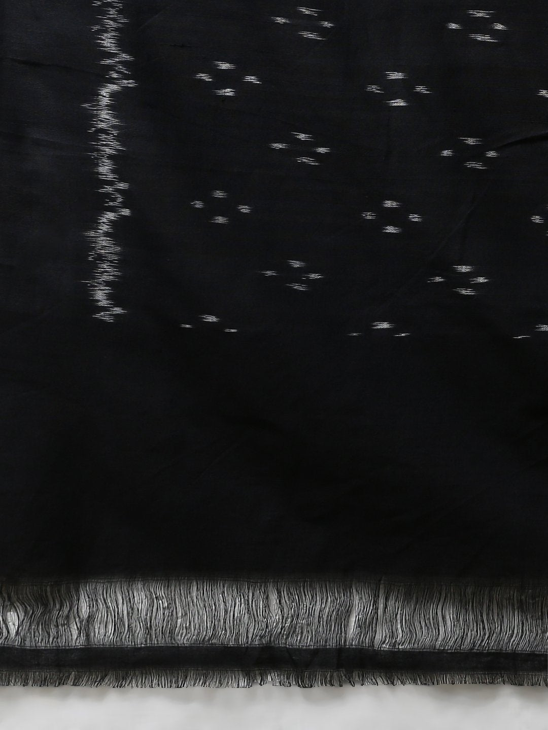 Ikat blue black handloom cotton saree