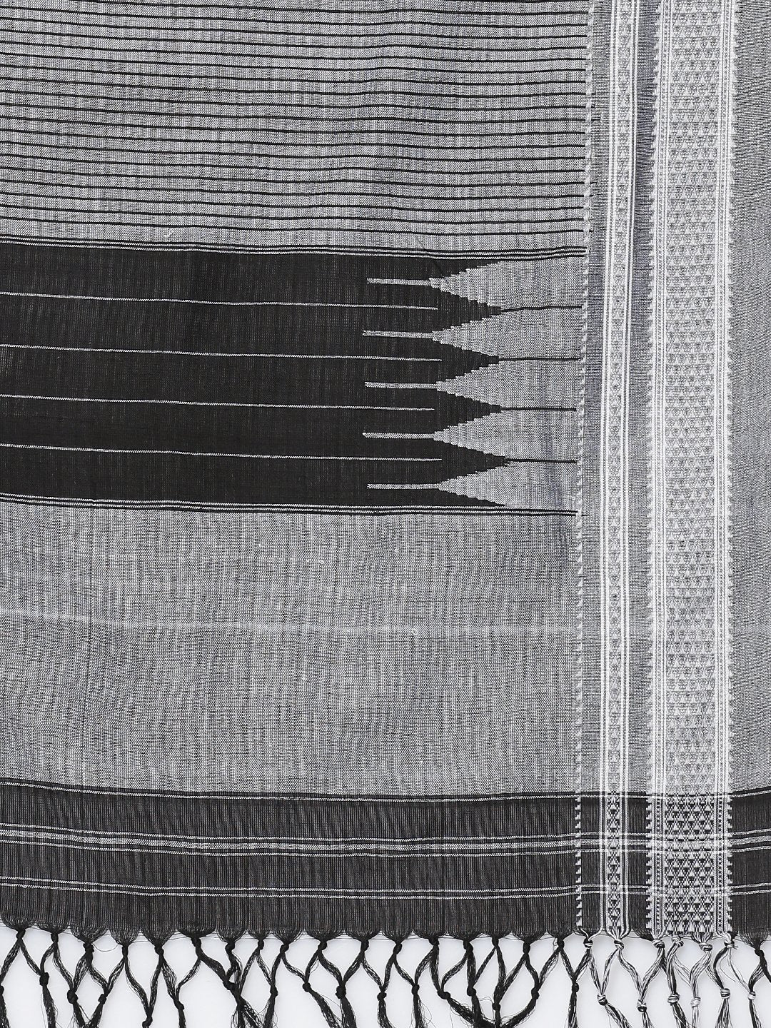 Black & white ilkal cotton saree