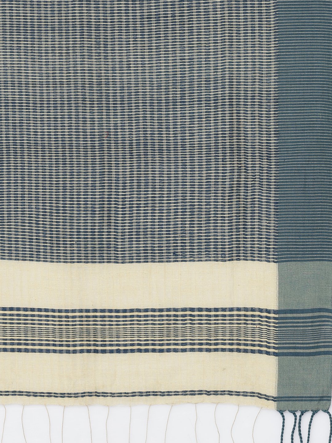Earthy indigo soft cotton saree