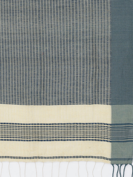 Earthy indigo soft cotton saree